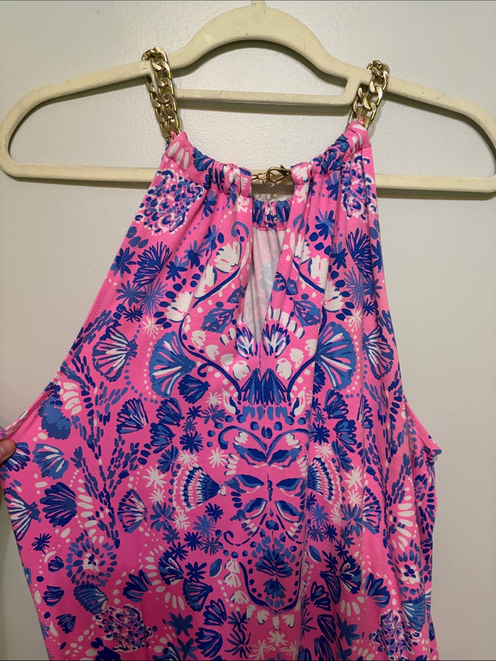 Lilly Pulitzer Tank with chain straps, size XL - Picture 3 of 4